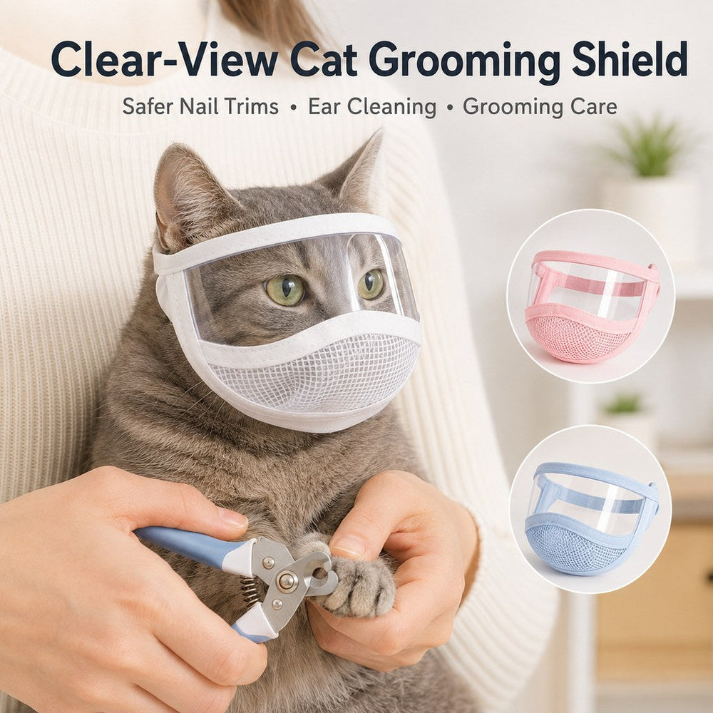 Clear-View Cat Grooming Shield for Nail Trims & Ear Cleaning