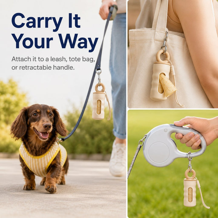 Clip-On Dog Poop Bag Dispenser for Daily Walks