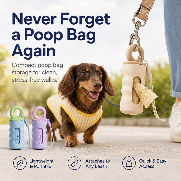 Clip-On Dog Poop Bag Dispenser for Daily Walks