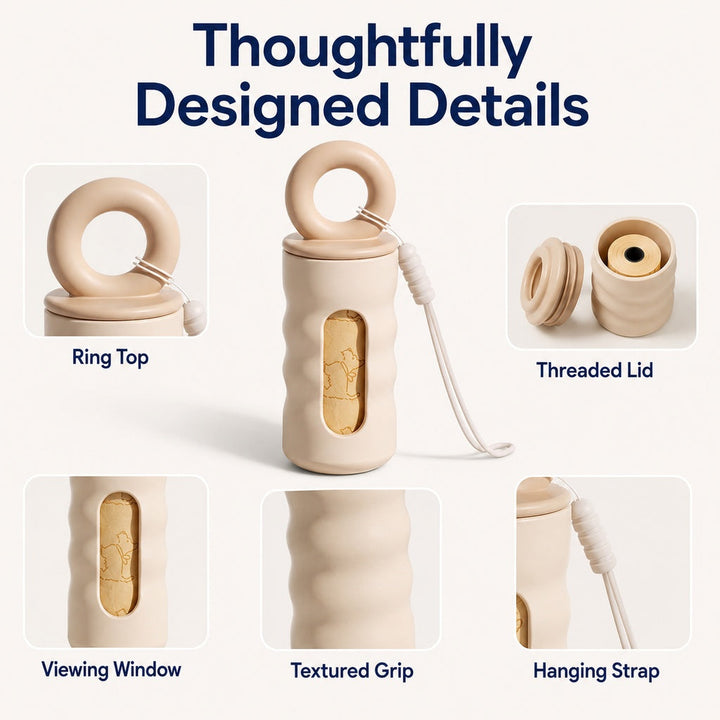 Clip-On Dog Poop Bag Dispenser for Daily Walks