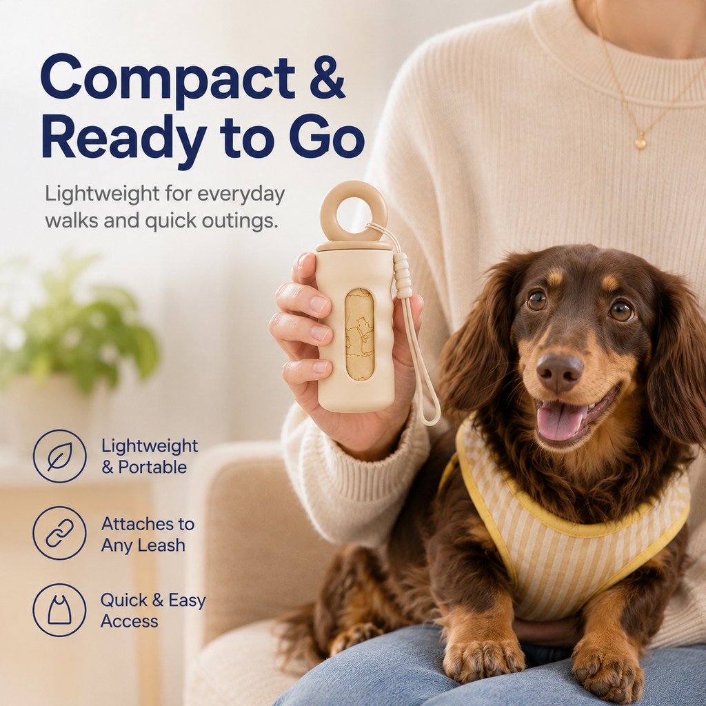 Clip-On Dog Poop Bag Dispenser for Daily Walks