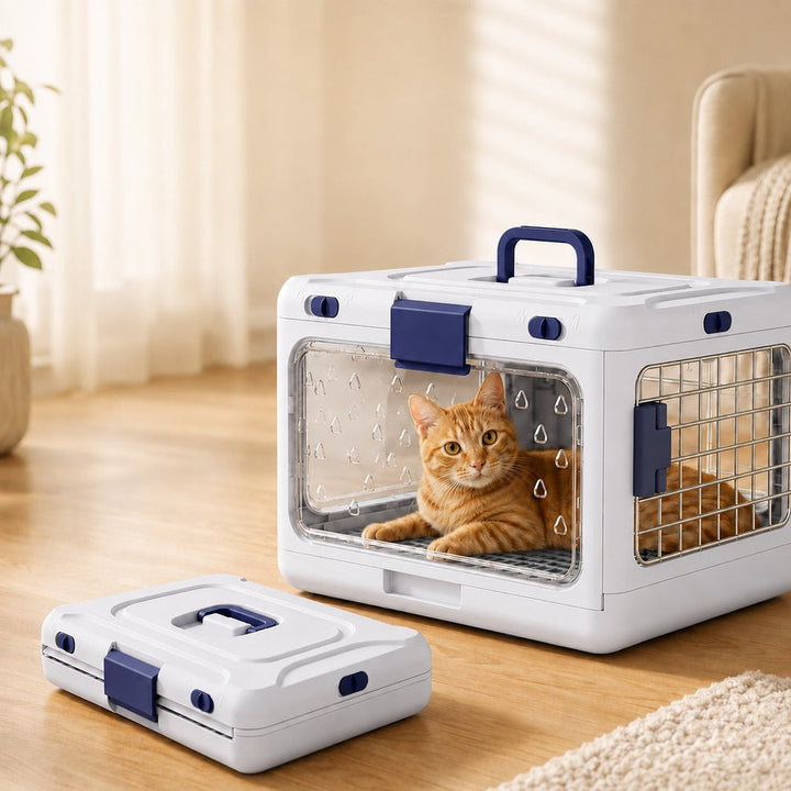 Collapsible Pet Travel Carrier for Vet Visits & Road Trips