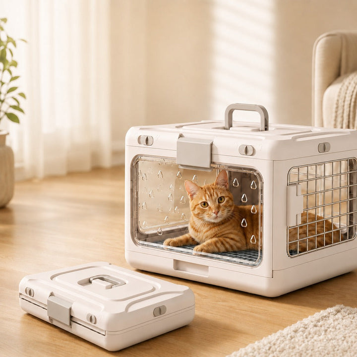 Collapsible Pet Travel Carrier for Vet Visits & Road Trips