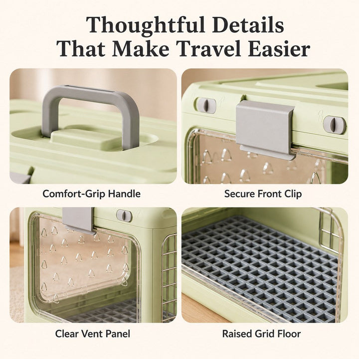 Collapsible Pet Travel Carrier for Vet Visits & Road Trips