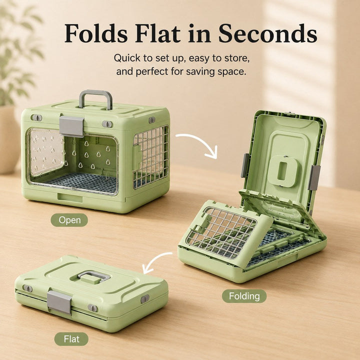 Collapsible Pet Travel Carrier for Vet Visits & Road Trips