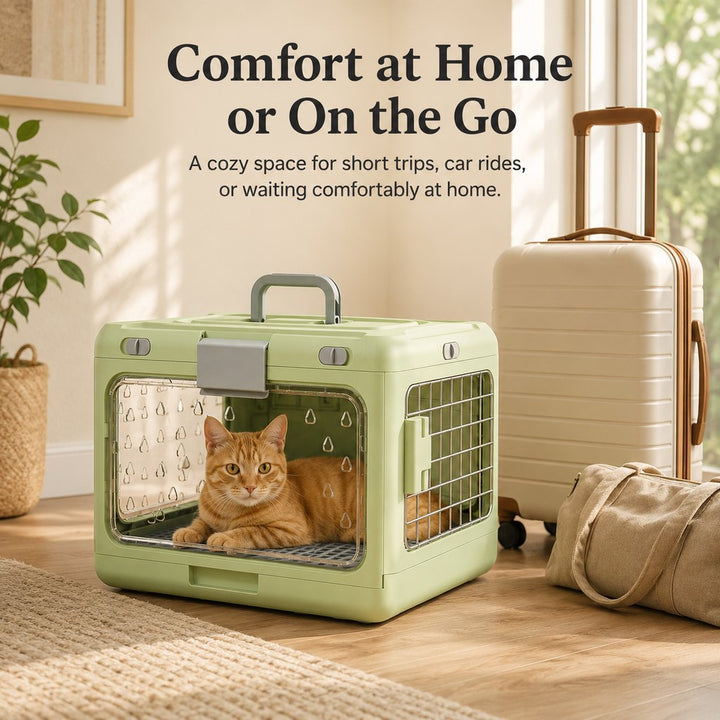 Collapsible Pet Travel Carrier for Vet Visits & Road Trips