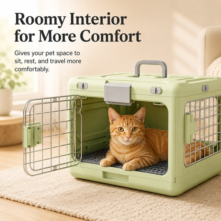 Collapsible Pet Travel Carrier for Vet Visits & Road Trips