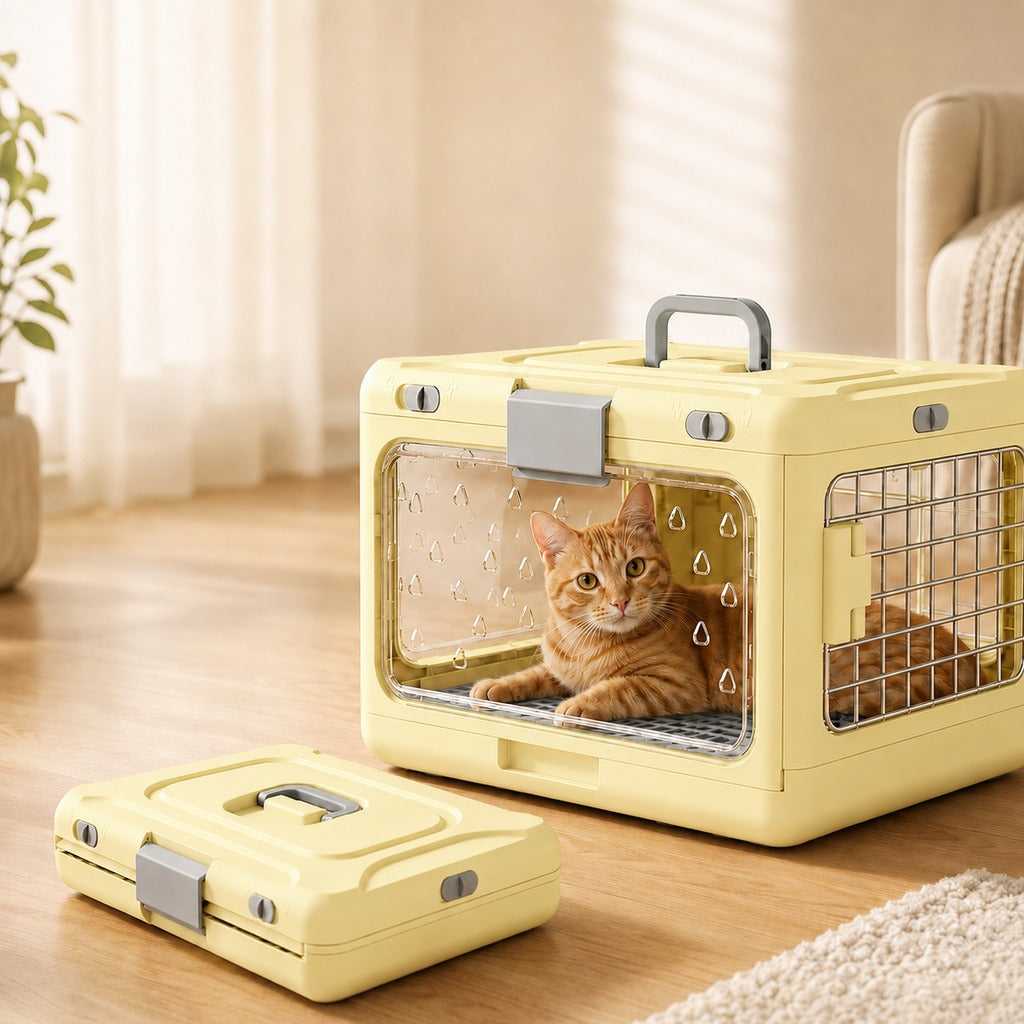 Collapsible Pet Travel Carrier for Vet Visits & Road Trips