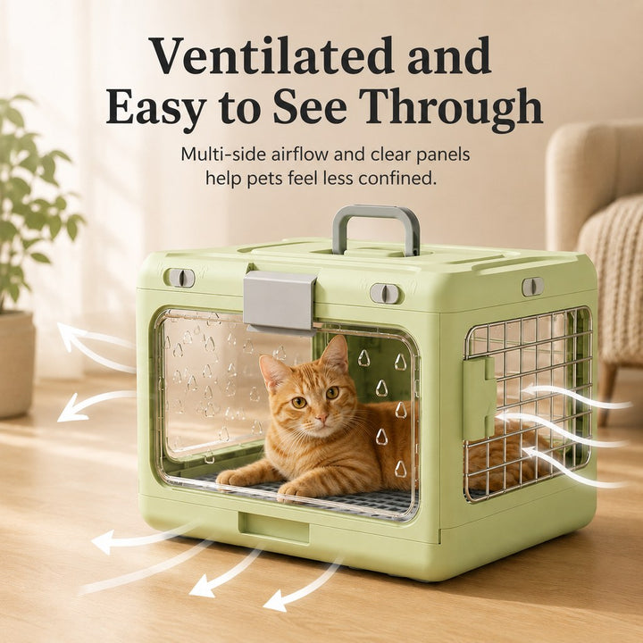 Collapsible Pet Travel Carrier for Vet Visits & Road Trips