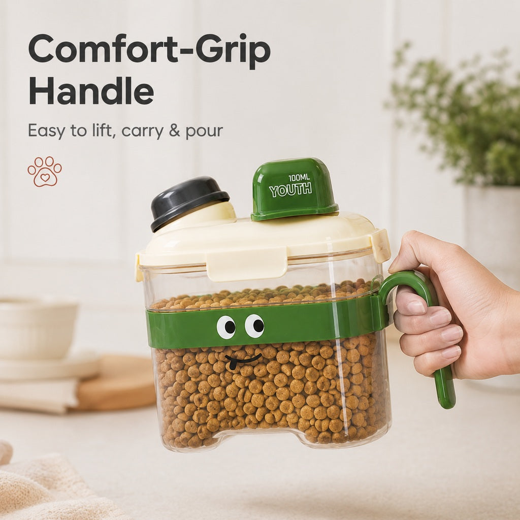 Sealed Pet Food Storage Container with Scoop for Cats & Dogs | Easy, Mess-Free Daily Feeding