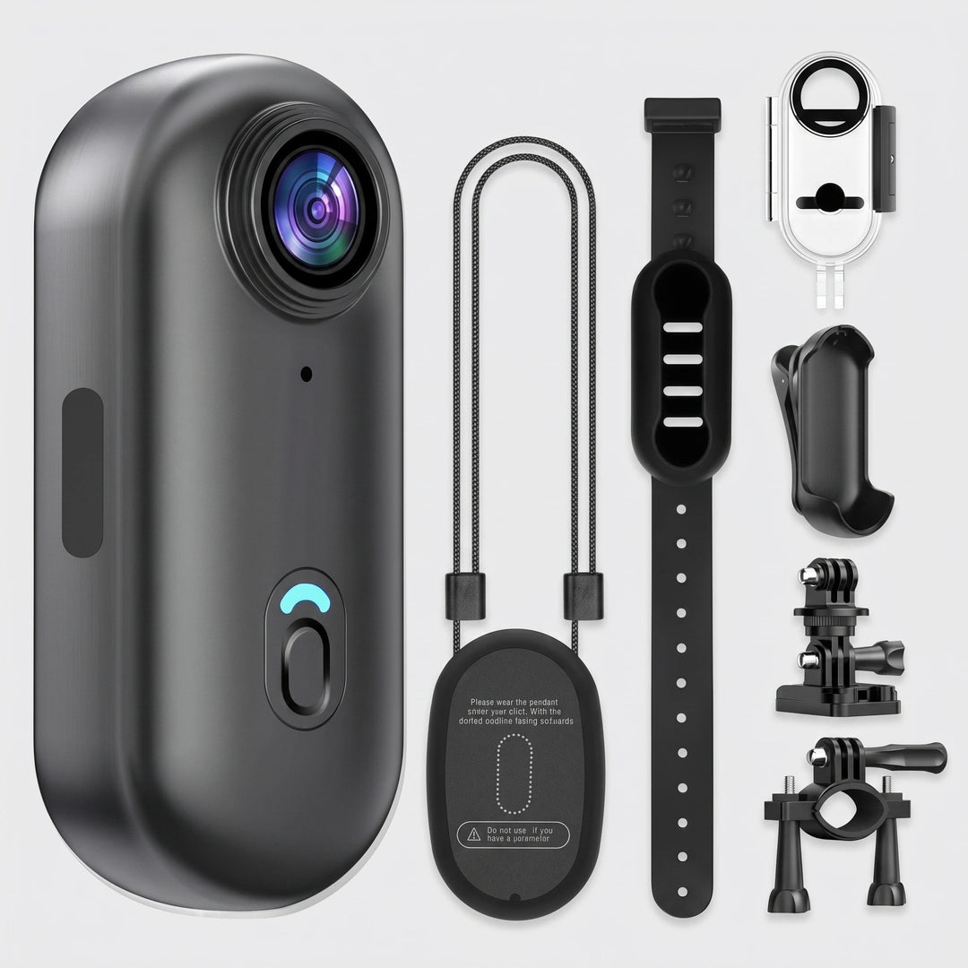 Compact 4K Wearable Action Camera with 128GB Storage and Wide Angle Lens