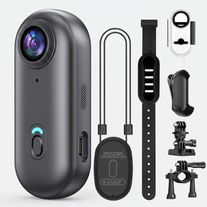 Compact 4K Wearable Action Camera with 128GB Storage and Wide Angle Lens