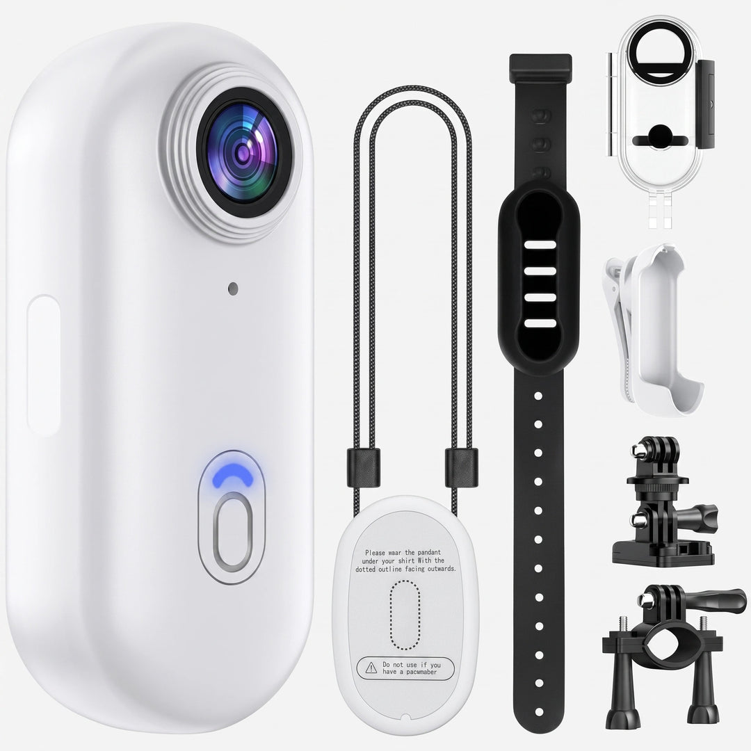 Compact 4K Wearable Action Camera with 128GB Storage and Wide Angle Lens