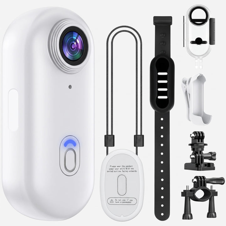 Compact 4K Wearable Action Camera with 128GB Storage and Wide Angle Lens