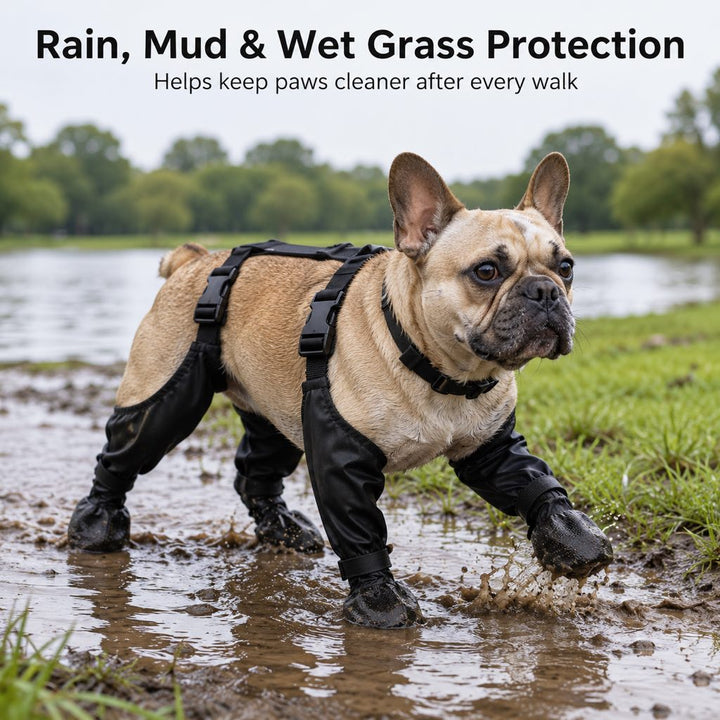 Stay-On Waterproof Dog Walking Boots for Rain, Mud & Hot Pavement