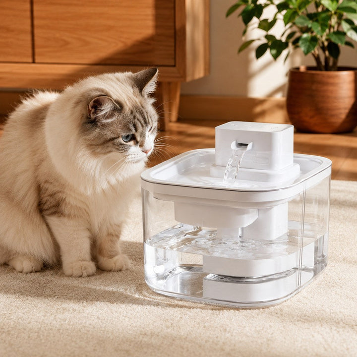 Cordless Motion Sensor Cat Water Fountain for Any Room | 3.1L Fresh Water Without Cords