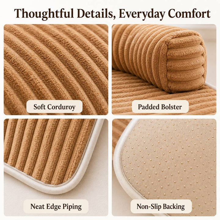 3-Sided Corduroy Pet Couch Cover for Dogs & Cats