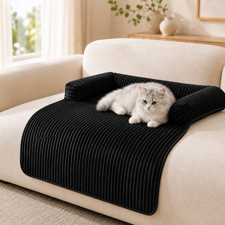 3-Sided Corduroy Pet Couch Cover for Dogs & Cats