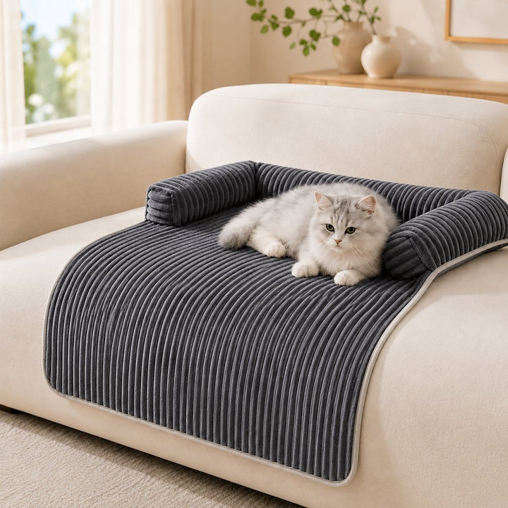 3-Sided Corduroy Pet Couch Cover for Dogs & Cats