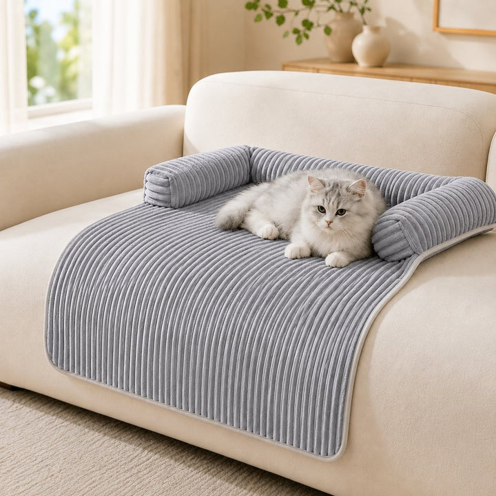 3-Sided Corduroy Pet Couch Cover for Dogs & Cats