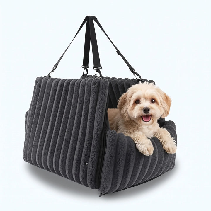 Cosy Dog Car Seat with Elevated Design and Secure Attachment
