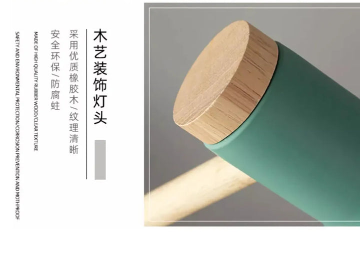Nordic Wooden Art LED Table Lamp - 5 Colours, Rotatable Head, E26/E27
