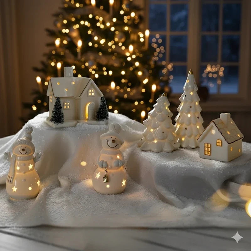 Ceramic Christmas Village | Handcrafted Light-Up Houses