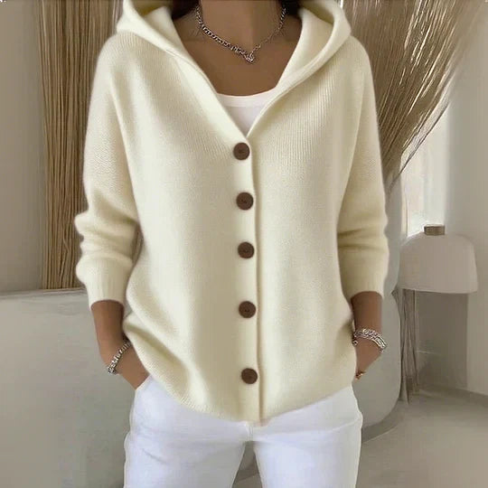Women's Hooded Cardigan in Beige