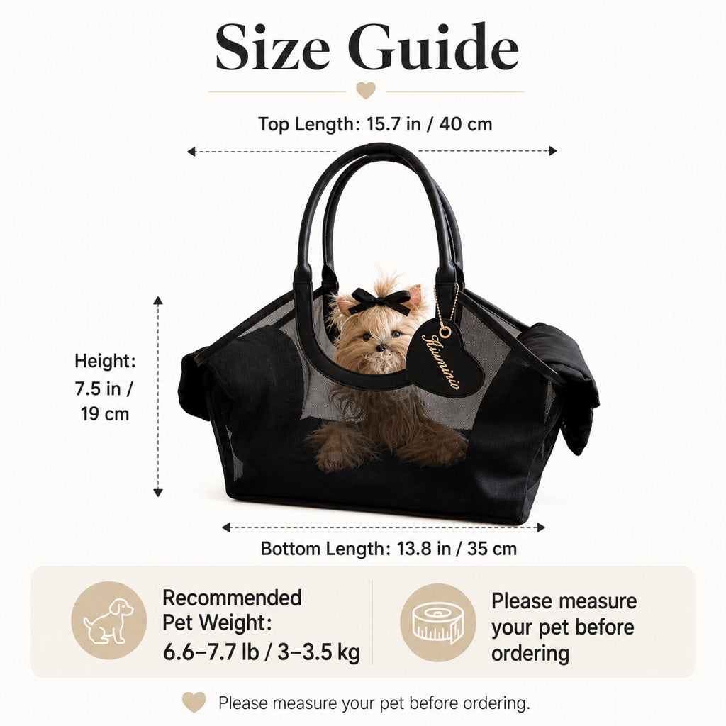 Chic Mesh Pet Carrier Tote for Cafe Runs & Vet Visits | Breathable Small Dog & Cat Travel Bag