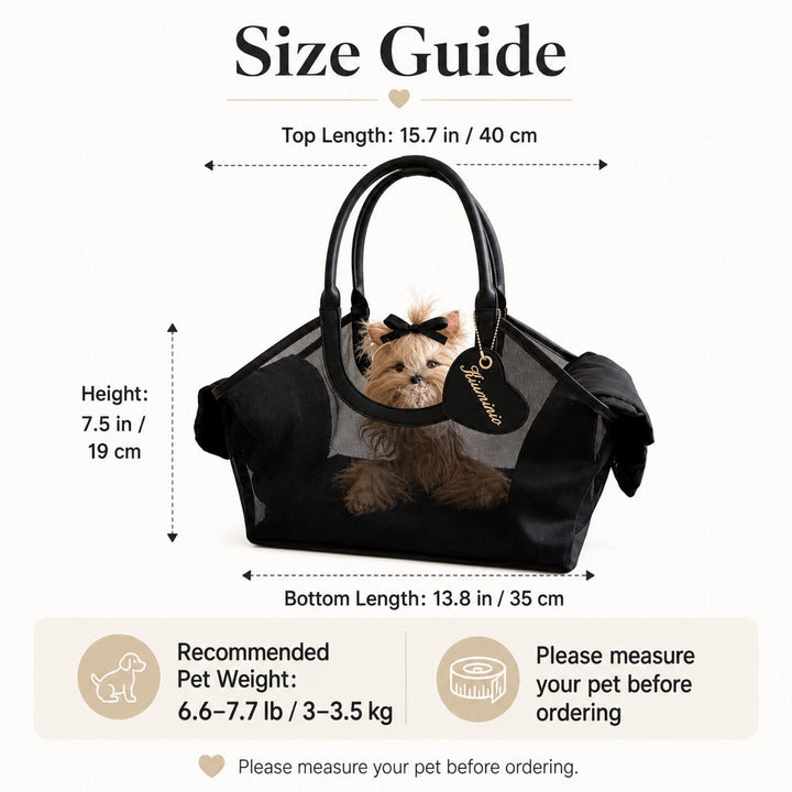 Chic Mesh Pet Carrier Tote for Cafe Runs & Vet Visits | Breathable Small Dog & Cat Travel Bag