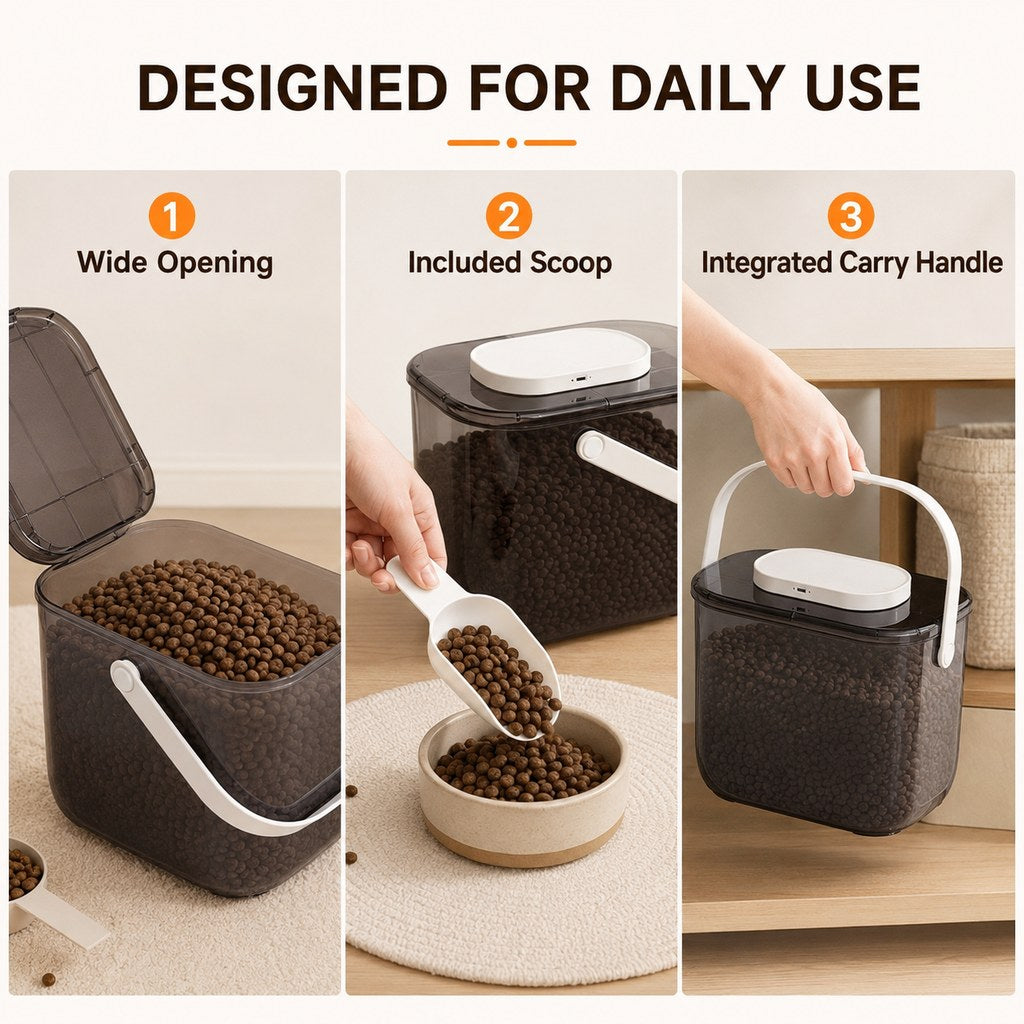 10L Automatic Vacuum Pet Food Storage Container for Pantry & Feeding Stations