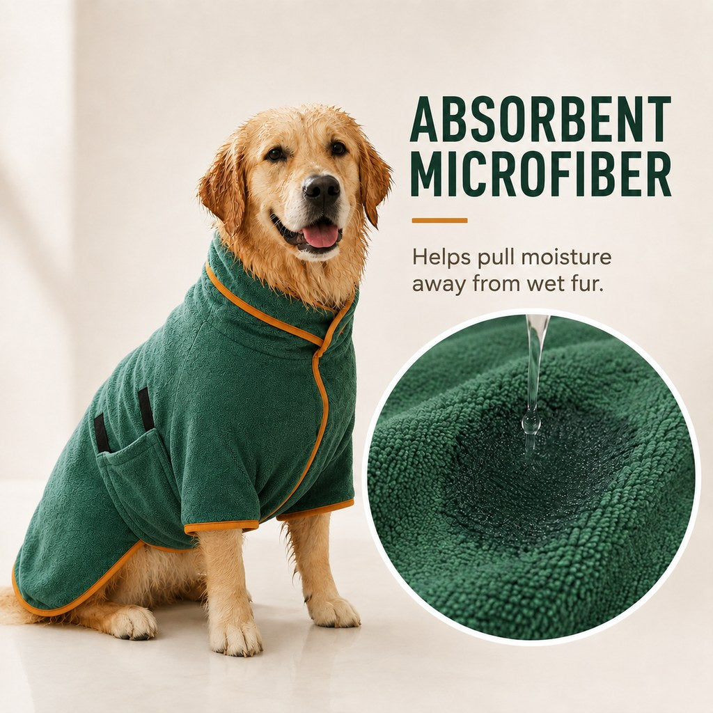 Quick-Dry Microfiber Dog Bathrobe