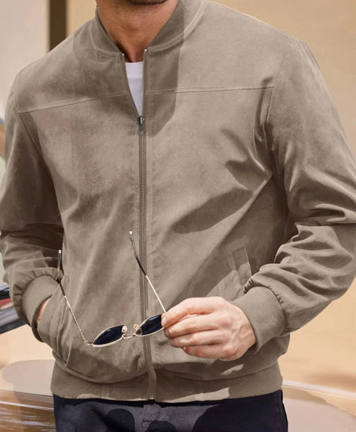 Zip-Through Oversized Jacket for Men in Khaki, image 13