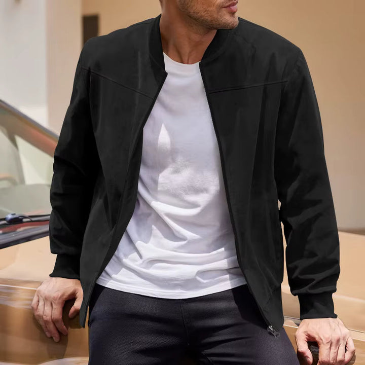 Zip-Through Oversized Jacket for Men in Khaki, image 6