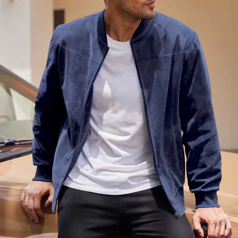 Zip-Through Oversized Jacket for Men in Khaki in Khaki, image 1