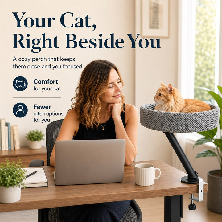 Desk Mounted Cat Bed Perch for Home Office