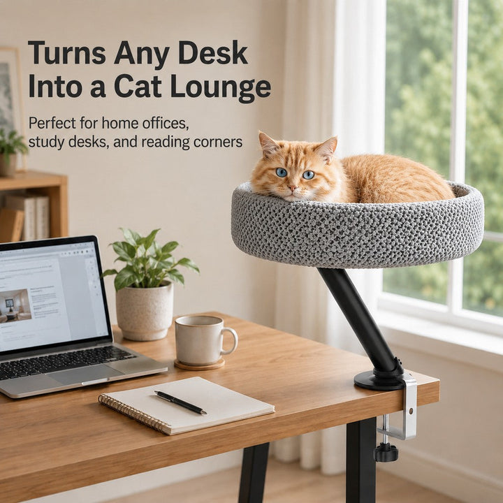 Desk Mounted Cat Bed Perch for Home Office