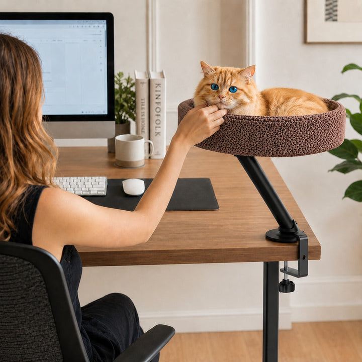 Desk Mounted Cat Bed Perch for Home Office