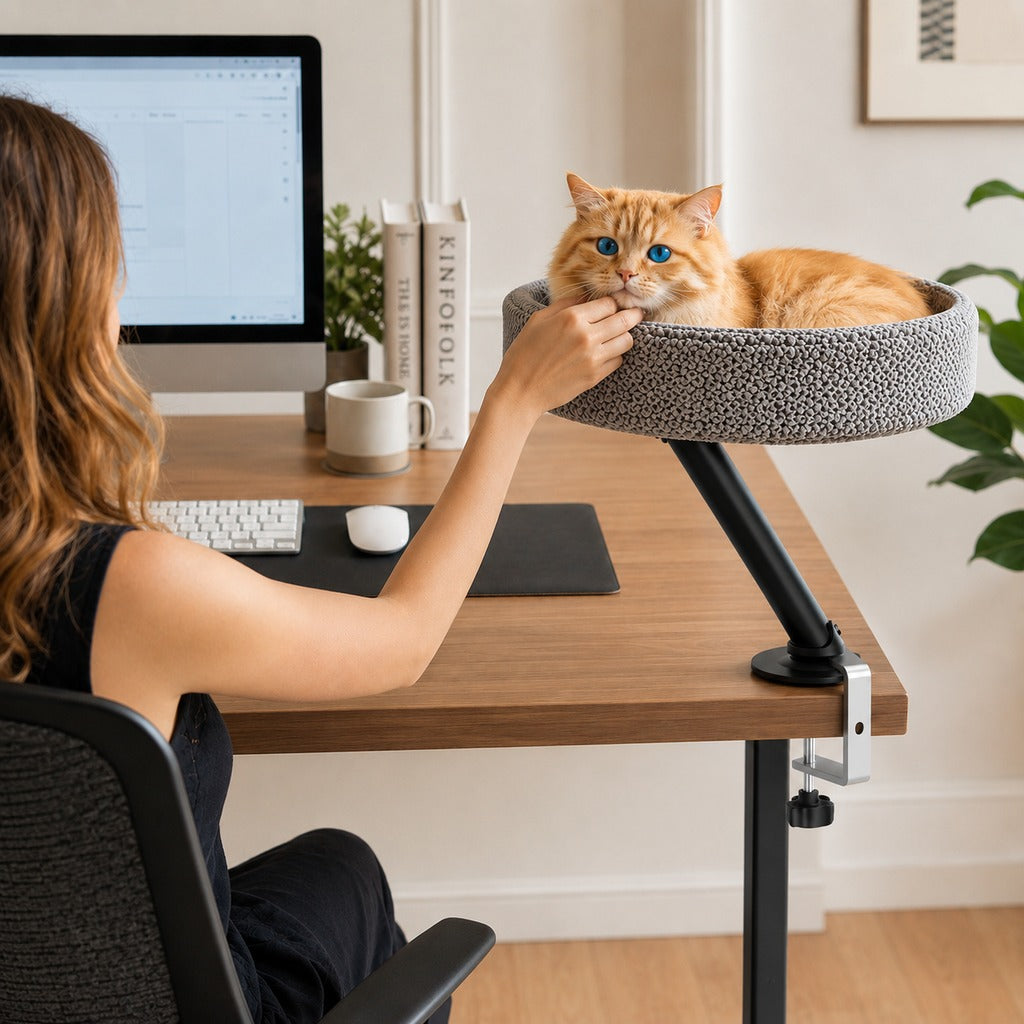 Desk Mounted Cat Bed Perch for Home Office