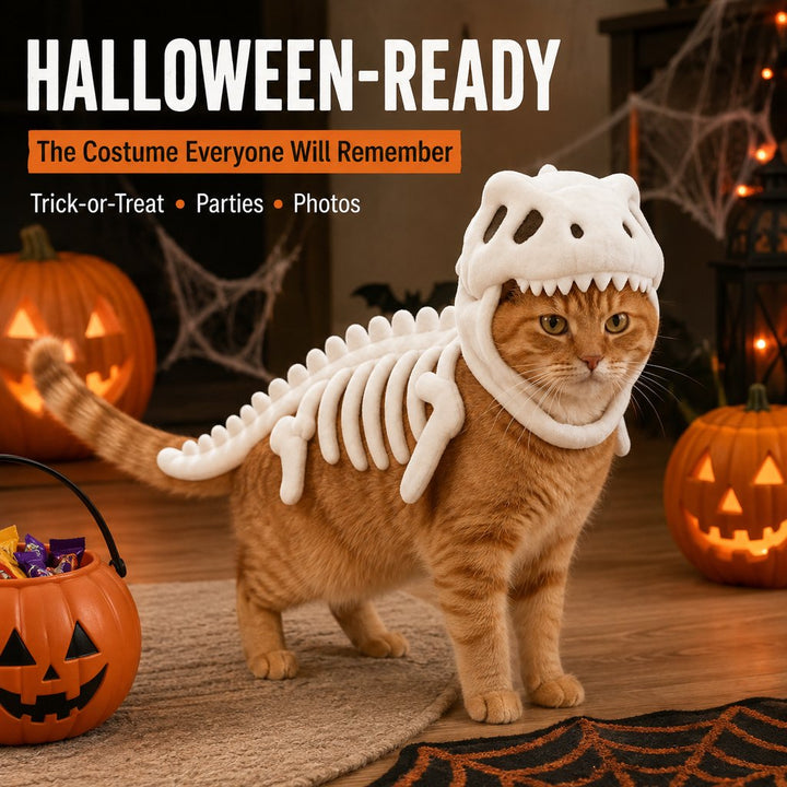Plush Dinosaur Skeleton Pet Costume for Cats & Dogs