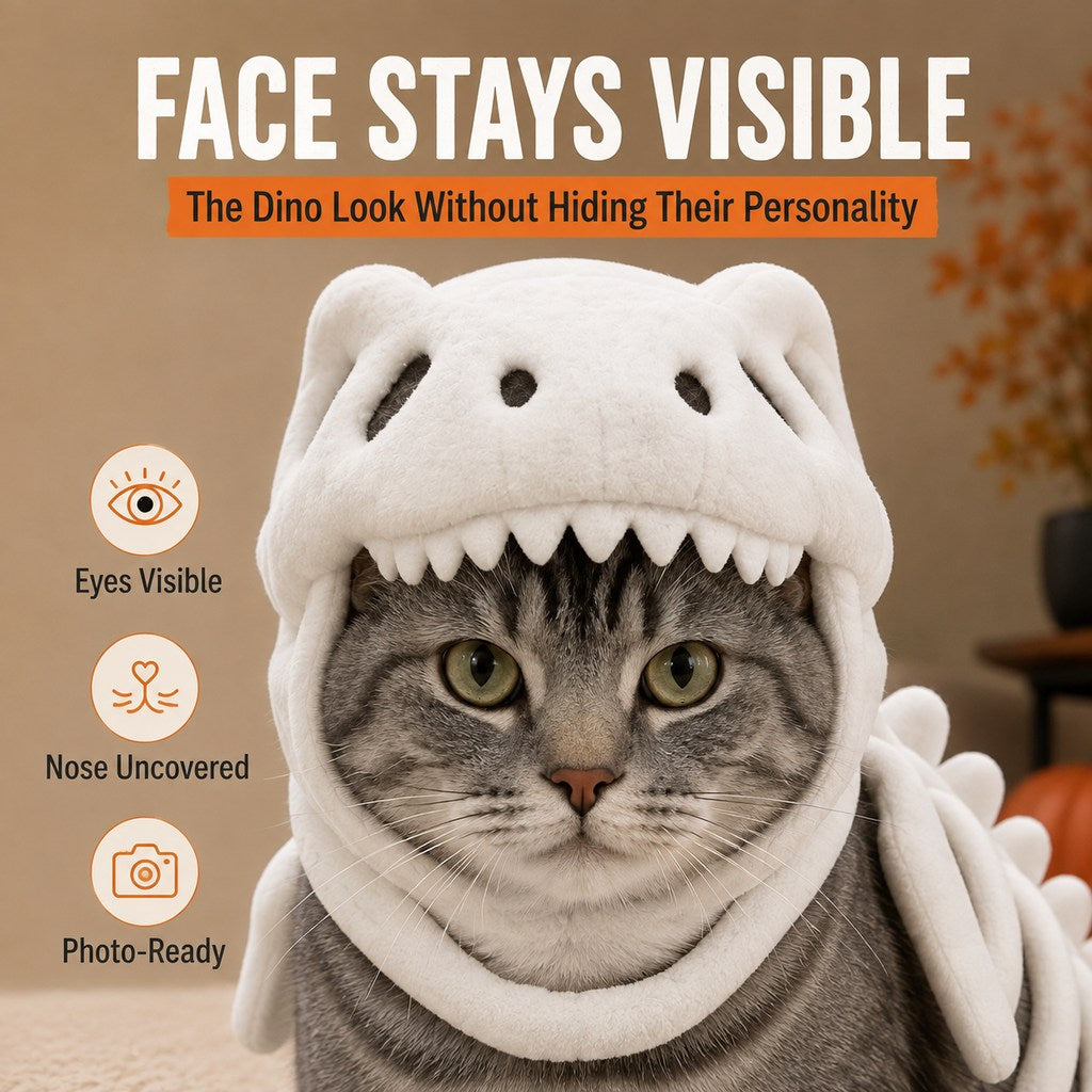 Plush Dinosaur Skeleton Pet Costume for Cats & Dogs