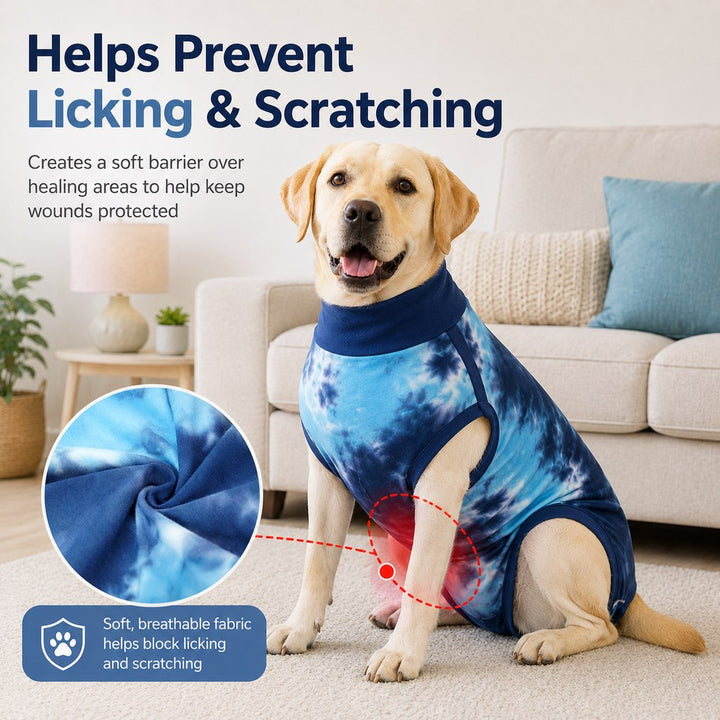Dog Post Surgery Recovery Suit | Soft Anti-Lick Protective Onesie for Spay Neuter Recovery