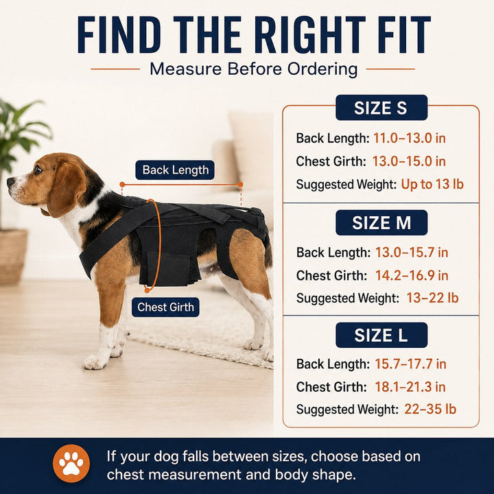 Dog Back Support Brace for Senior & Recovering Dogs
