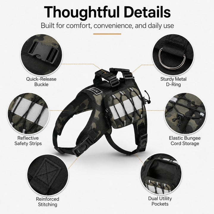 Dog Backpack Harness for Hiking & Daily Walks