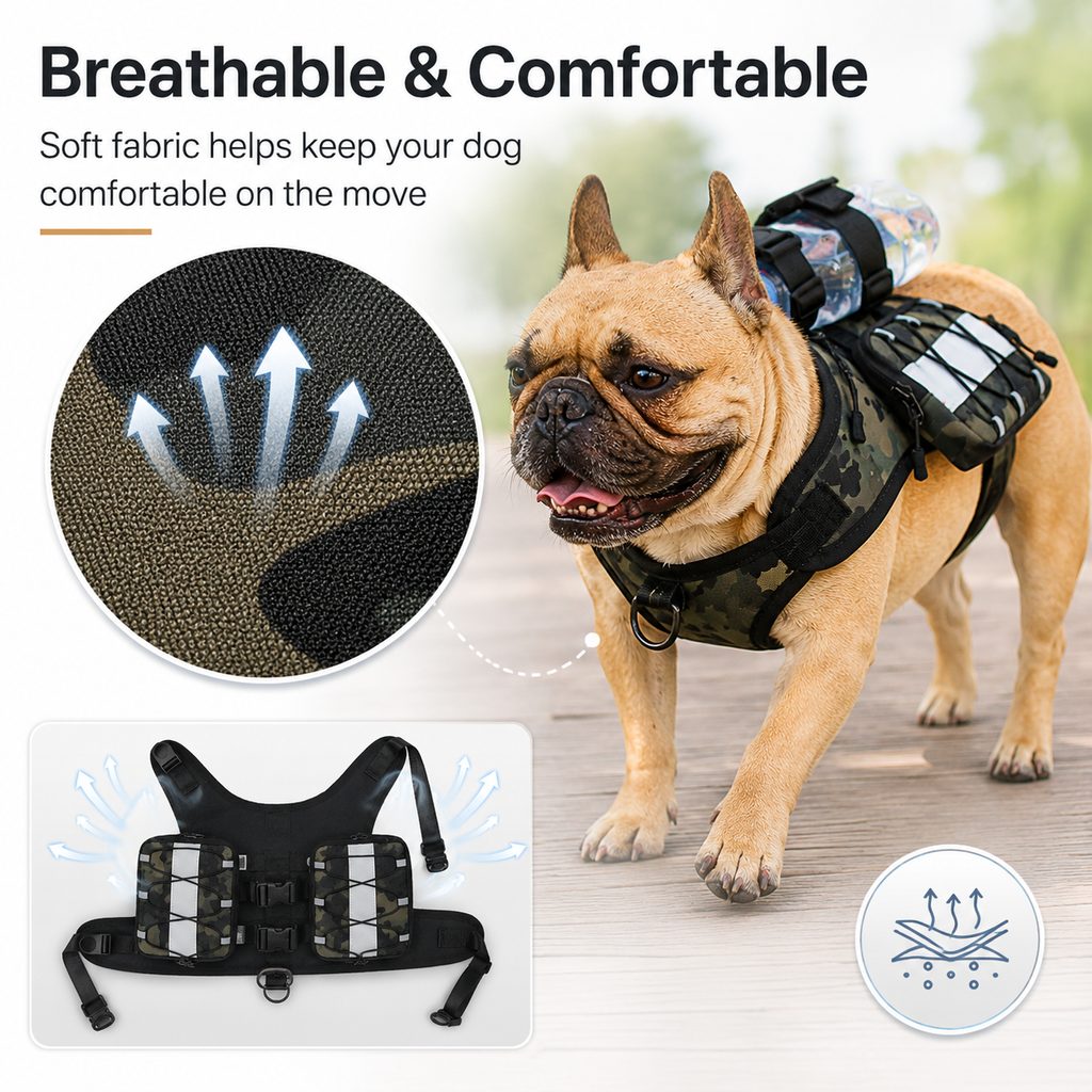 Dog Backpack Harness for Hiking & Daily Walks