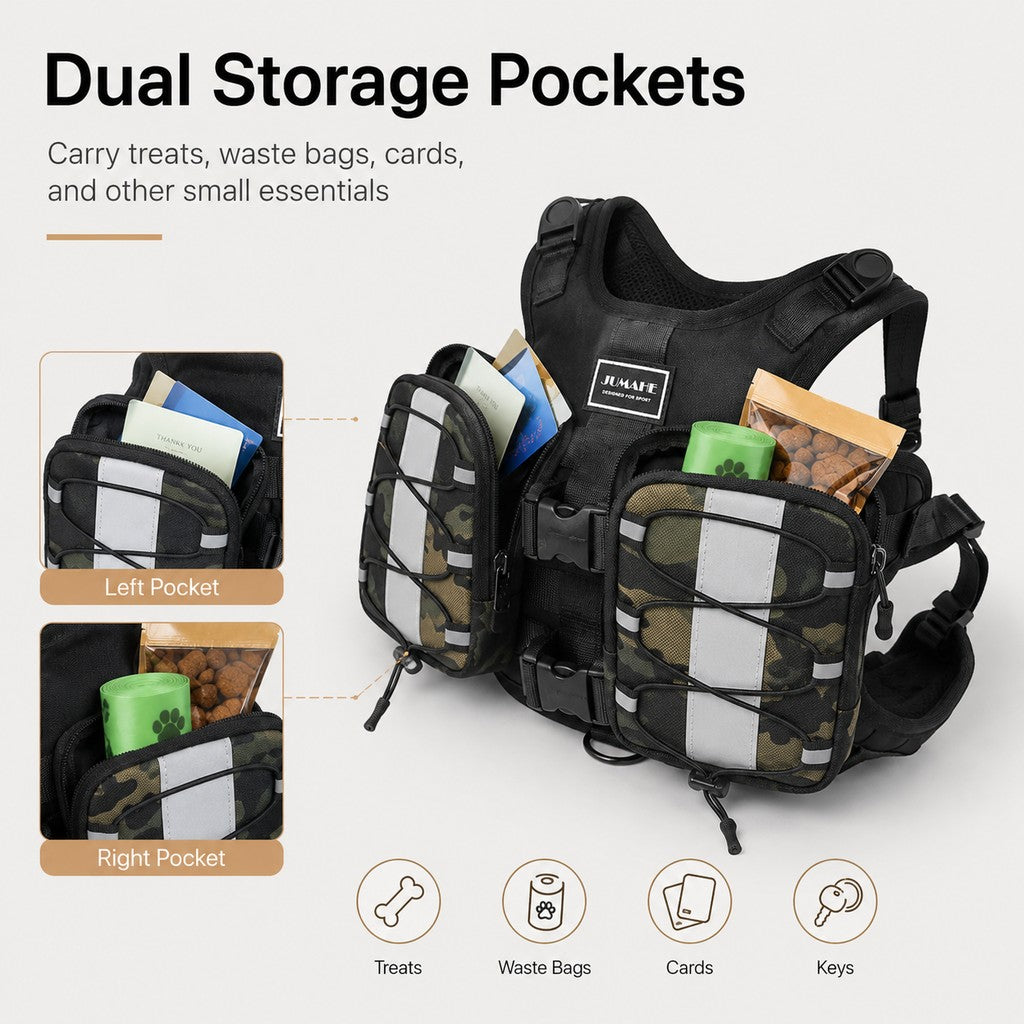 Dog Backpack Harness for Hiking & Daily Walks