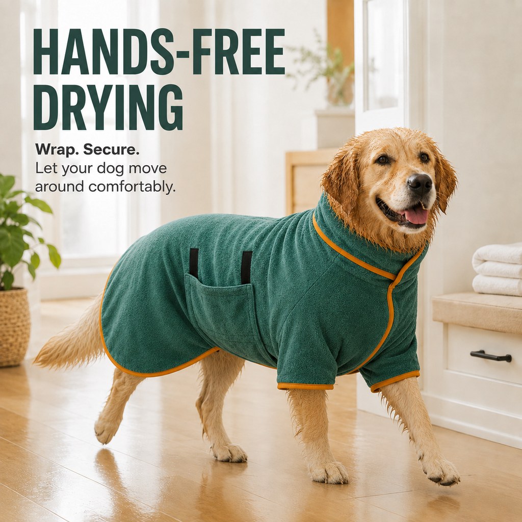 Quick-Dry Microfiber Dog Bathrobe