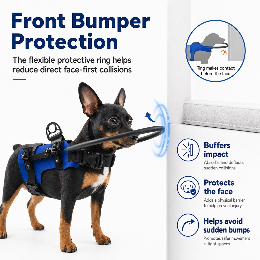 Adjustable Dog Bumper Ring Harness for Safer Home Walking