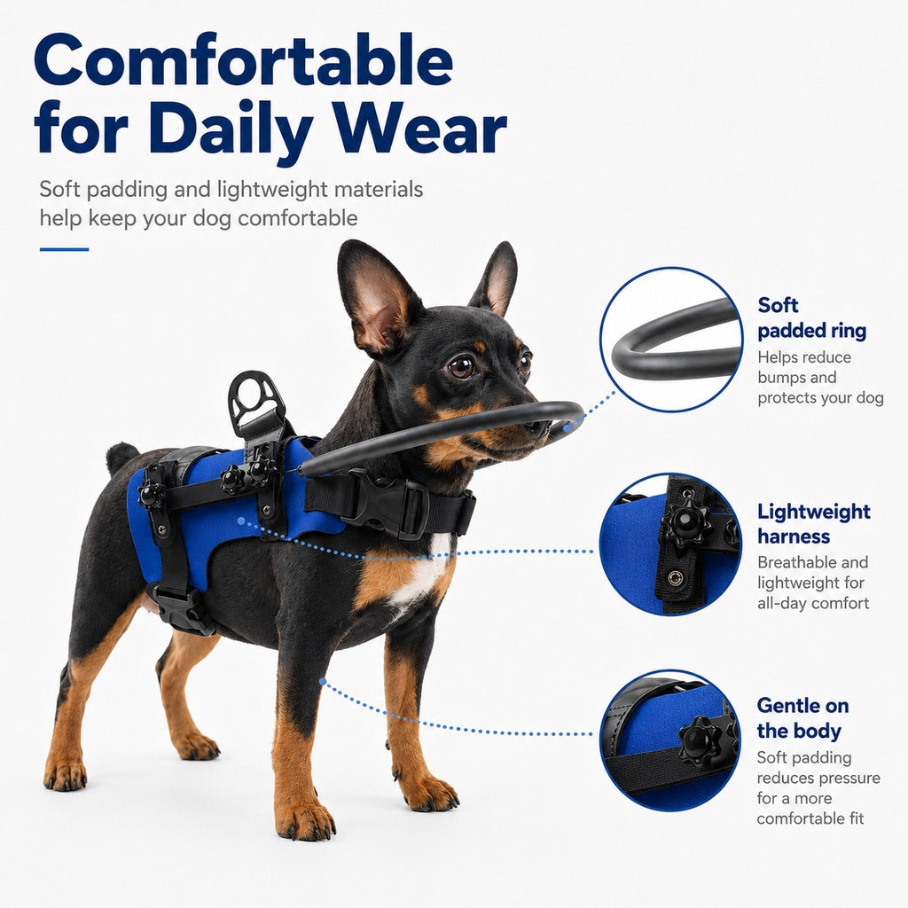Adjustable Dog Bumper Ring Harness for Safer Home Walking