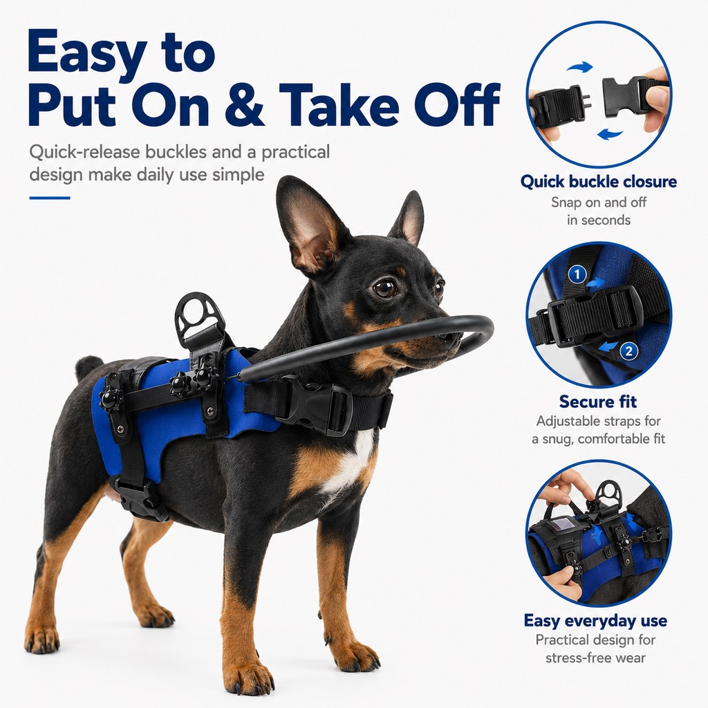 Adjustable Dog Bumper Ring Harness for Safer Home Walking
